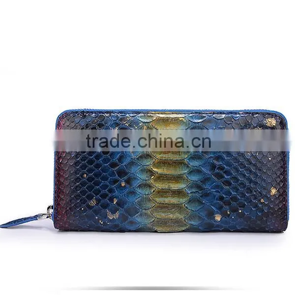 Custom Logo Lady Luxury Genuine Python Snake Skin Leather Clutch Bag Wallet for Women photo-5