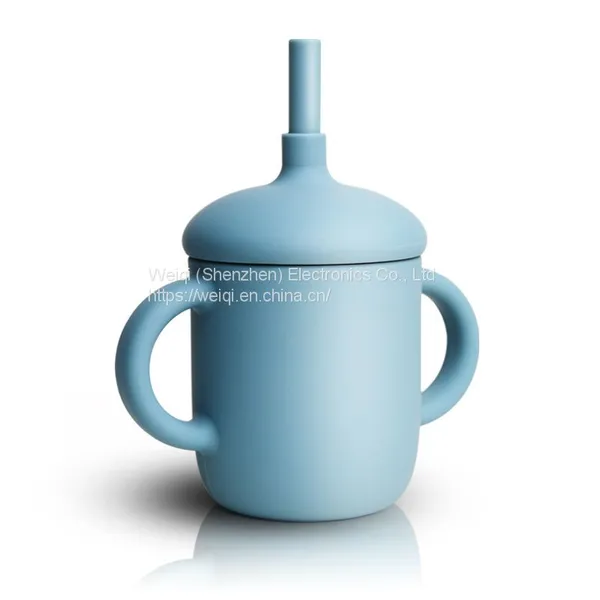Weiqi Manufacturer BPA Free Silicone Sippy Cup Reusable No Spill Silicone Cup With Lid Straw photo-4