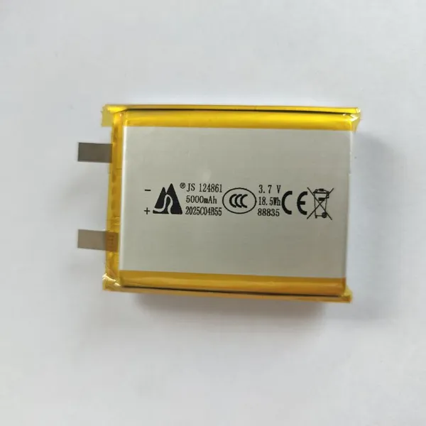Wholesale High-quality High-capacity Rechargeable 3.7V Polymer Lithium Battery Packs, JS 124861 5000mAh 3.7V LED Light Battery, photo-2