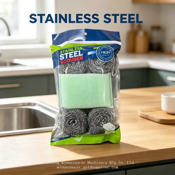 Dish Washing Stainless Steel Scourer Kitchen Cleaning Set Kit photo-4