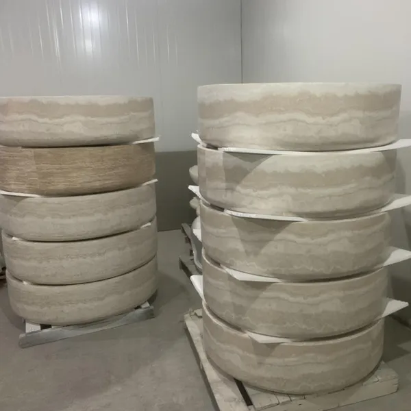 High-End Wabi-Sabi Style Natural Travertine Marble Stone Coffee Dining Tea Table Furniture for Living Room Hotel Villa photo-2