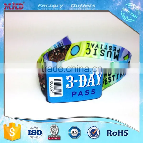 MDW44 350*15mm Custom Rfid Woven Wristband/professional Festival Fabric Rfid Bracelet Ntag216 Chip/fabric Rfid Wristband photo-3