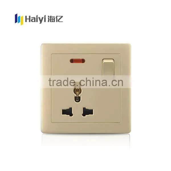 Champaign Gold Color 1 Gang 15A Wall Socket Switch Supplier's Choice photo-6