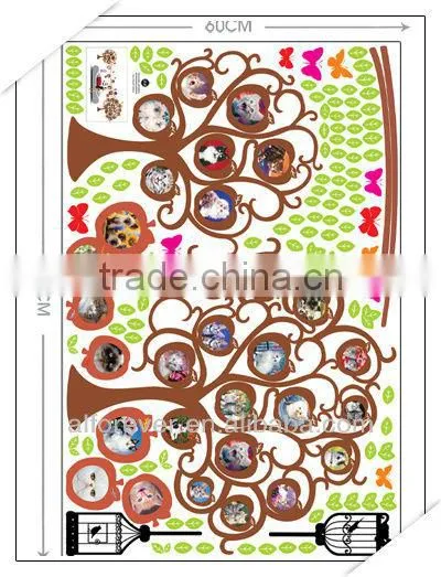 Circle Shape Photo Trees Wall Sticker for Wall Units,60*90cm photo-3