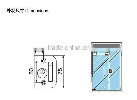 SKG-02S Sliding Glass Door Key Locks for South America Market photo-2