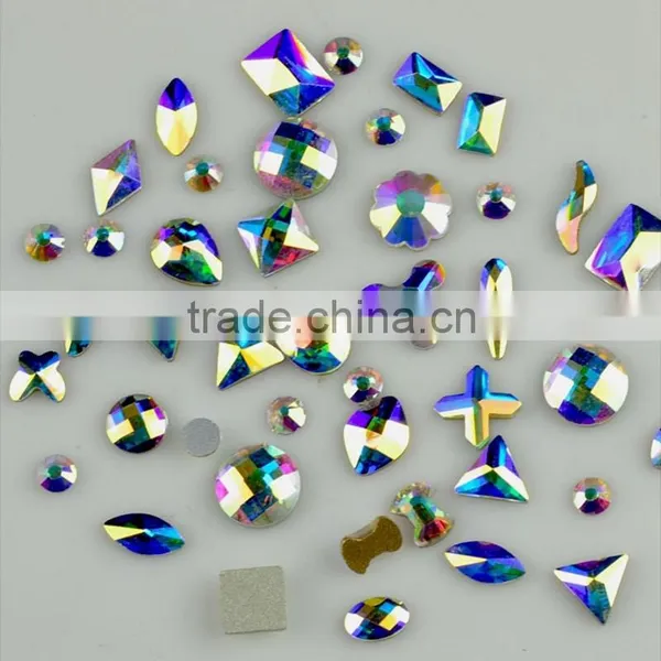 Assorted Shapes Tear Drop, Rectangle, Marquise, Butterfly Flat Back Non Hot-fix Rhinestone for Garmnet Decoration photo-2