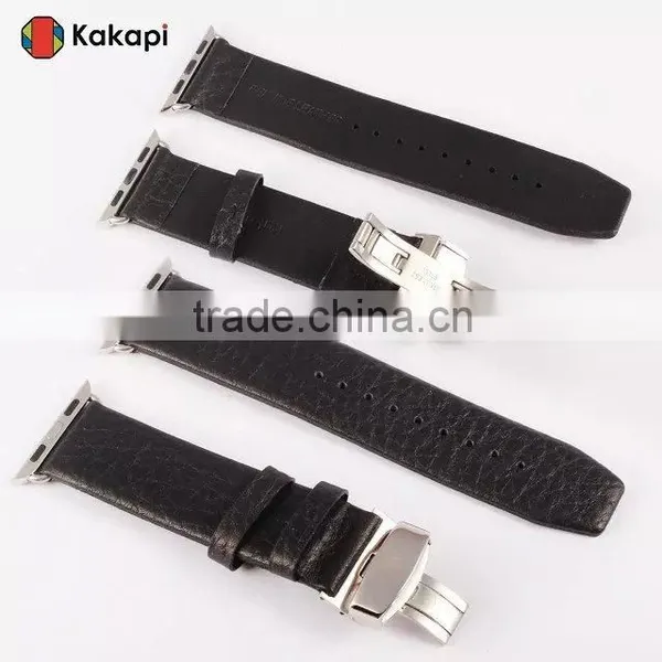 Kakapi Double Buckle Genuine Leather Watch Band Wrist Strap With Watchband Converter For 38MM Apple Watch MT-3914 photo-4