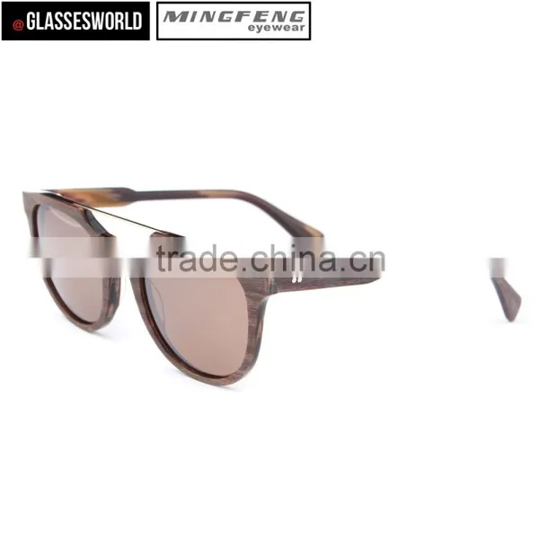 OEM Sunglasses Wooden Aceatate Sunglasses Oem Sunglasses With Metal Bridge Quality Choice photo-2