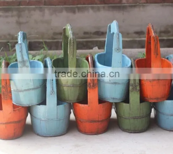 Chinese Antique Wooden Painted Basket photo-5