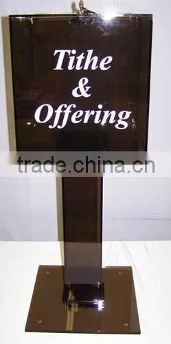 2015 Color Customized Acrylic Standing Donation Boxes With Different Logos photo-2