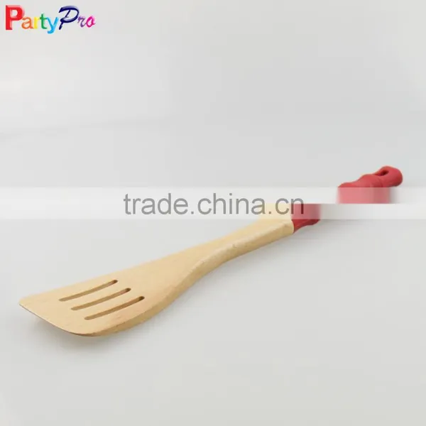 2016 Hot Sale Bamboo Kitchen Utensils With Silicone Handles photo-2