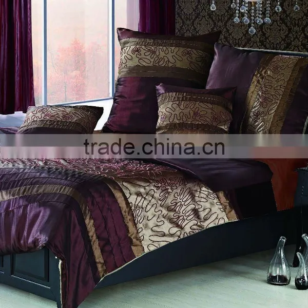 3 Piece Polyester Patchwork Brown Comforter Cover Set