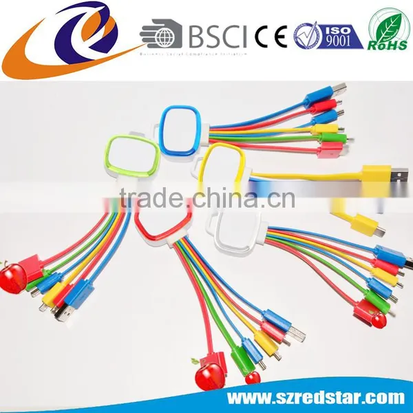 6 in 1 Colorful Multi Light Up USB Charging Charger Cable for Iphone and Android Mobile photo-3