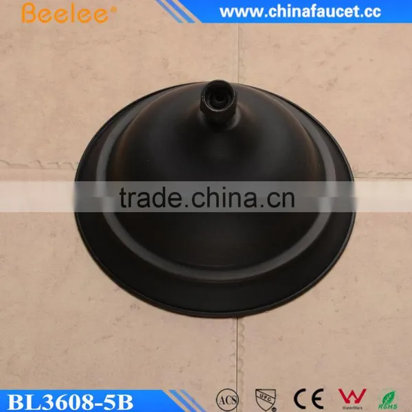 Bathroom Black Round Sucker Shape Waterfall Wall Mounted Overhead Shower photo-3