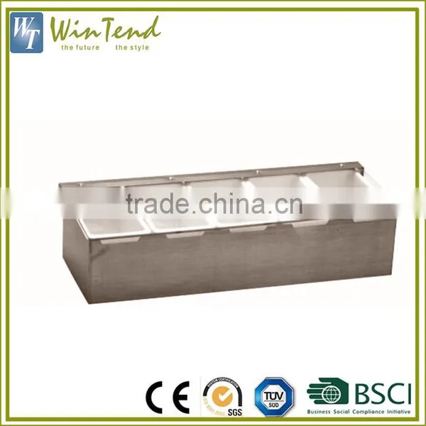 5 Compartment Condiment Dispenser Container Plastic Fruit Condiment Tray Quality Choice photo-2