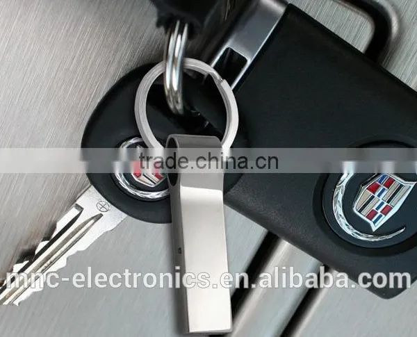 Stainless Steel Material Promotional Gift Customized Laser Engraving Logo Chrome Color Keychain Ring Usb Flash Memory Stick Supplier's Choice