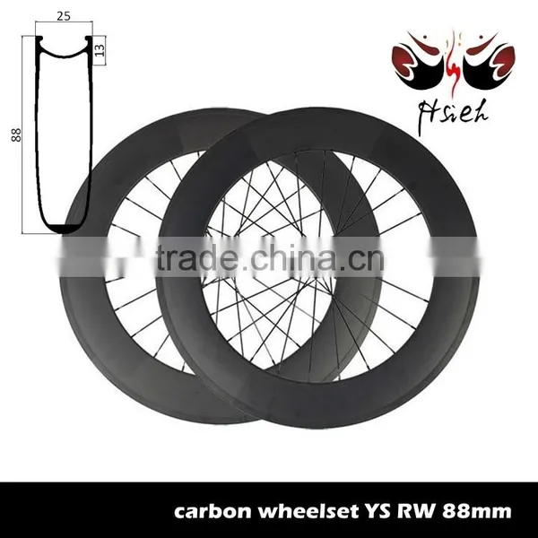 700C 88mm Deep Carbon Track Wheelsets High Stiffness, Clincher Carbon Track Wheelsets for Triathlon photo-2