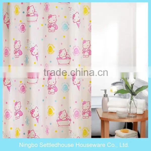 2016 Eco-friendly Pvc Shower Curtain, Cat Printed PVC Shower Curtain