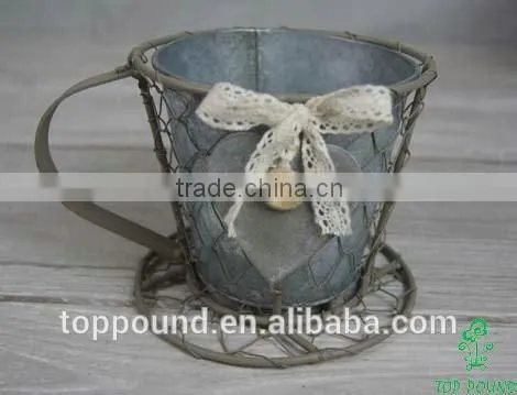 Cup and Saucer Decorative Metal Flower Pot photo-4