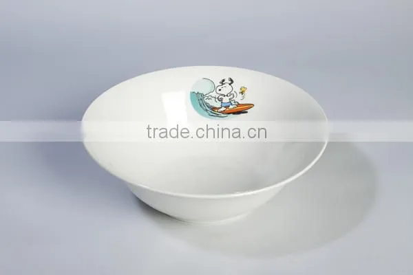 Super White Ceramic Tableware Stacking Bowl For Restaurant Used Salad Bowl