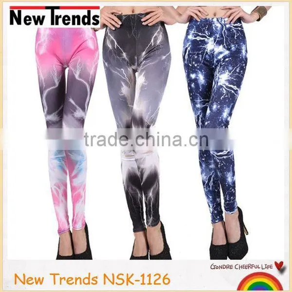 Fashion lightning print leggings micro fiber legging