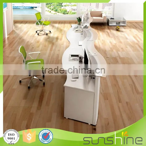 2016 New Design Wave Shape White MDF Spa Reception Desk Dimensions YS-RCT02 photo-3