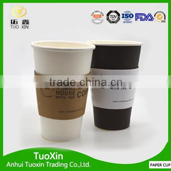 Different Size 12oz Single Wall Coffee Paper Cup Lid Sleeve photo-5