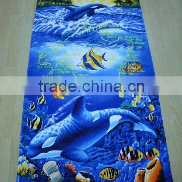 Lovely Seaworld Terry Velour Dolphin Beach Towel Reactive Printed Dolphin Beach Towel photo-5
