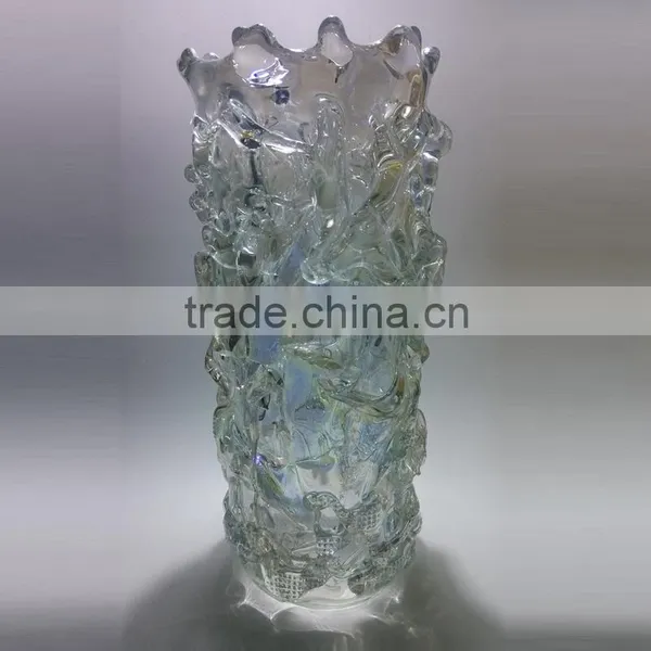 Tall Clear Glass Vase