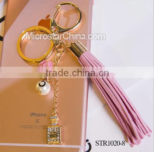 Wholesale 2016 IN STOCK Fashion Leather Grey Tassel Keychain for Multiple Keys photo-5