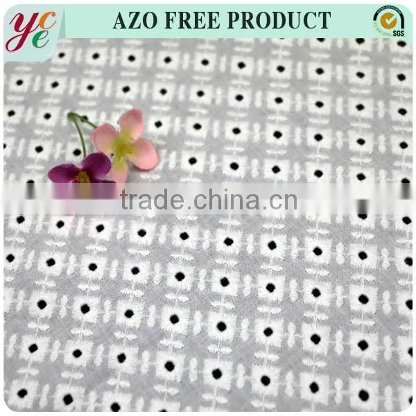 100% Cotton White Embroidery Fabric 100%cotton Lace Fabric photo-3