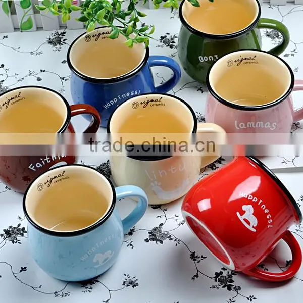 Promotional Custom Colorful Ceramic Mugs With C-handle photo-3