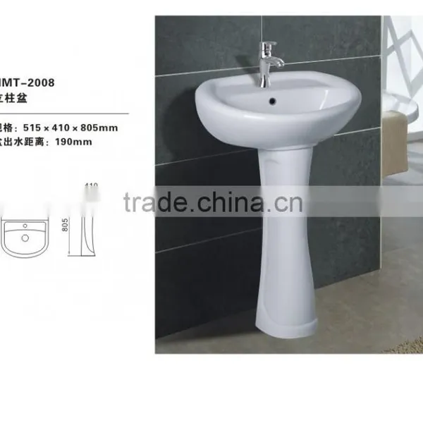 Pedestal Basin With CE Certificate/heap Hot Sale Bathroom Ceramic Washing Bowl Floor Standing Pedestal Washing Basins photo-2
