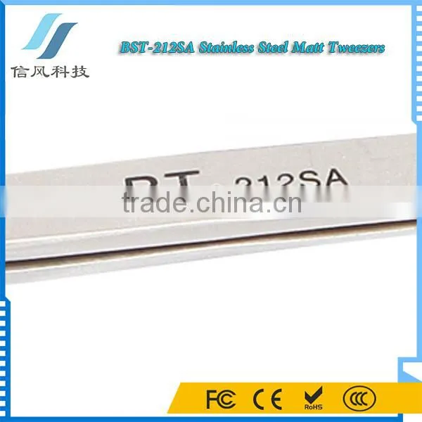 BST-212SA Highly Precise Professional Stainless Steel Tweezers for Repairing Matt Tweezers photo-6