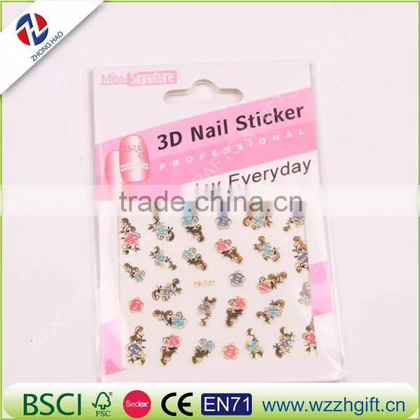 1Set Hot Gold 3D Nail Art Stickers Decals,Metallic Flowers Designs Stickers For Nails Art Decoration Tips Salon Accessory Tools photo-4