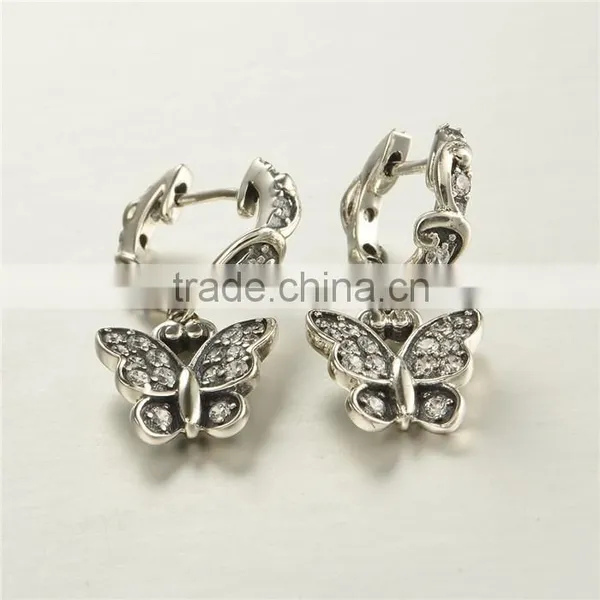 Handmade Latest Cute Girls Butterfly Earring Studs With Lot Of Gemstones photo-2