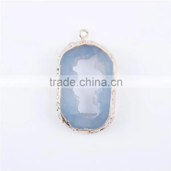 Agate Druzy Drusy Crack Agate Jewelry Pendant photo-3
