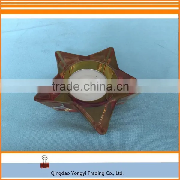 Star Shaped Glass Material With Tealight Candle/Paraffin Wax Candle For Home Decoration photo-3