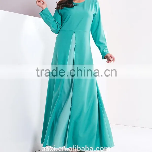 OEM Service China Factory Custom Made Arabic Chiffon Solid Muslim Layers Dress photo-4