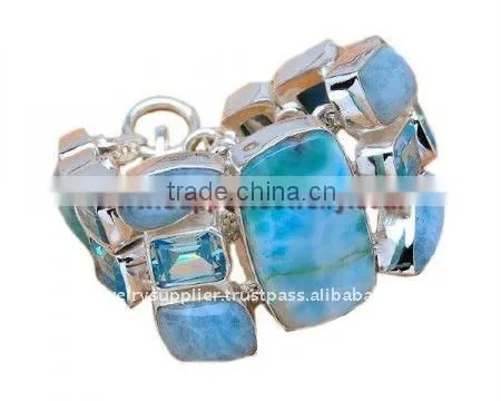 Authentic Rare Larimar Blue Topaz Jewellery Bracelets