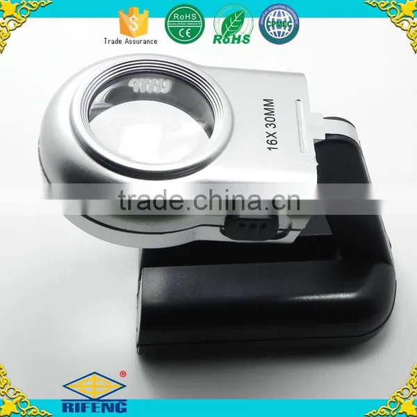 Hot Sale Lighted16x Magnifier Folding Magnifying Glass With LED photo-3