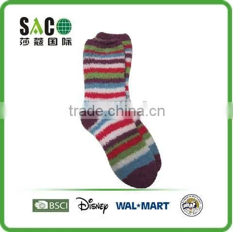 Various Contrast Color Stripe Fluffy Socks photo-2