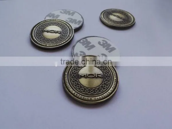 Custom Antique Brass Metal Coin,brass Metal Nameplate With Logo Embossed photo-3