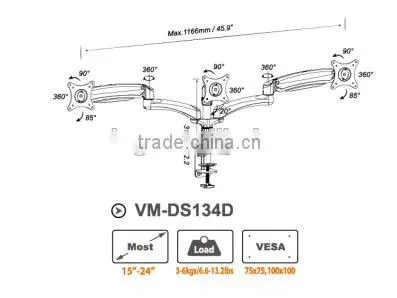15"-24"stand Alone Lcd Monitor Vesa Monitor Stand Monitor Arm photo-2