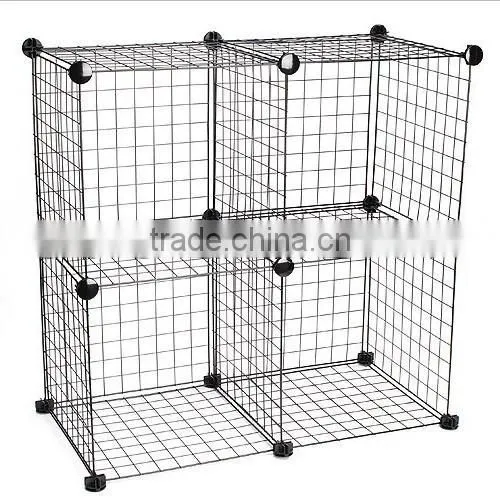 Metal Mesh Cube Storage Organizer With Wire Frame and PP Panel Mix-assemble(FH-WL0159) photo-2