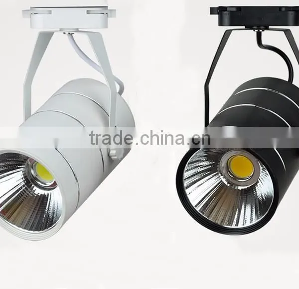 White / Black Aluminium Housing Led Track Light 30w 50w COB Led Track Light Dimmable For Clothing Store Lighting