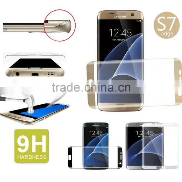 HOT 0.2MM 3D Curved Full Covered Tempered Glass Screen Protector For Galaxy S7 Edge G9350 Anti-explosion Glass PROTECTOR FILM
