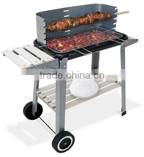 Large Enameled BBQ Grill Trolley photo-5