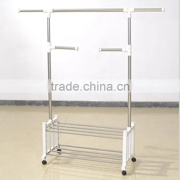 Vivinature Stainless Steel Collection Adjustable Garment Rack With Clothes Storage photo-2