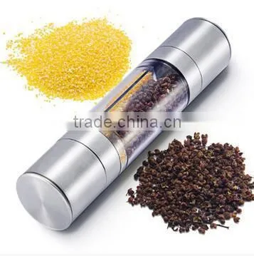 CY181 New Multifunctional Manual Stainless Steel Pepper Mill Grinder With Two Storage Container photo-6